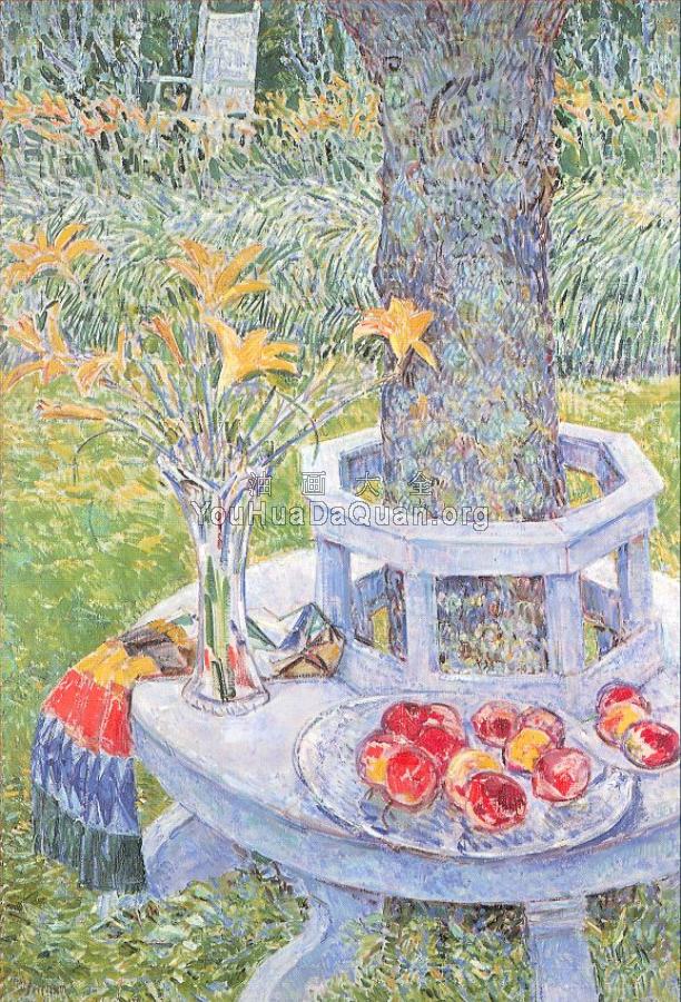 Mrs Hassam's Garden at East Hampton - 施尔德·哈森